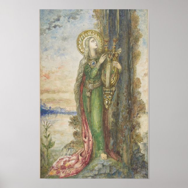 Póster Saint Cecilia Por Gustav Moreau (Frente)