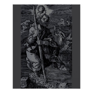 Póster Saint Christopher venerado por los cristianos