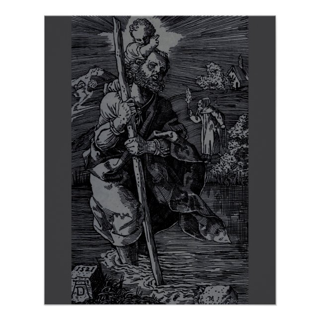Póster Saint Christopher venerado por los cristianos (Anverso)
