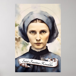 Póster Saint Faustina Kowalska