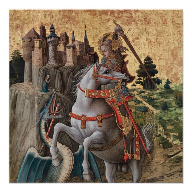 Póster Saint George Slay Dragon Carlo Crivelli Paintin (Anverso)