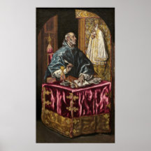 Saint Ildefonso - El Greco, Poster Bella Artes gri