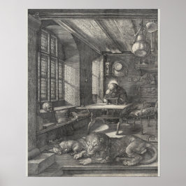 Póster Saint Jerome en su estudio de Albrecht Durer