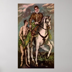 Póster Saint Martin de El Greco y el Beggar, alrededor de