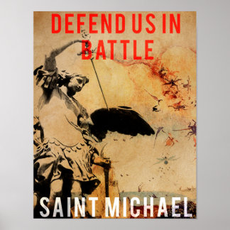 Póster Saint Michael - ¡Defiéndenos en la batalla! -Póste