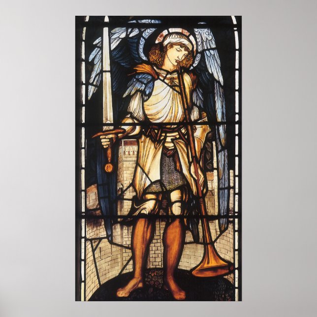 Póster Saint Michael por Sir Edward Coley Burne-Jones (Frente)