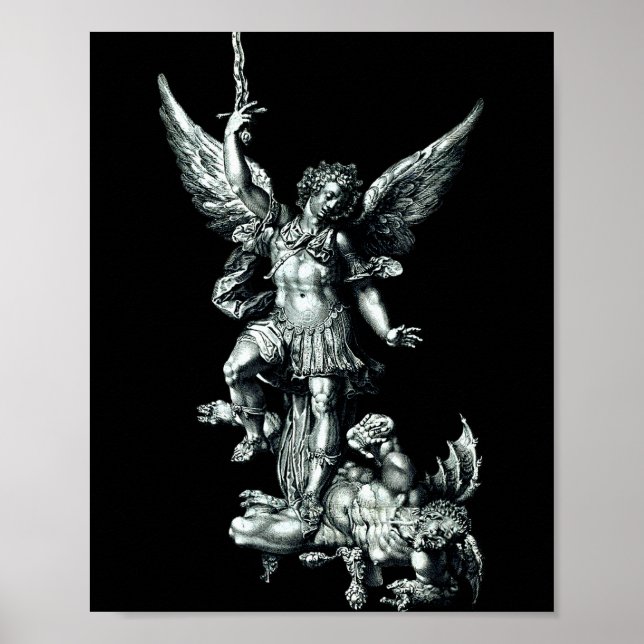 Póster Saint Michael The Archangel Defeating Satan Christ (Frente)