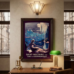 Póster Saint-Nectaire, Francia Art Déco Turismo Vintage