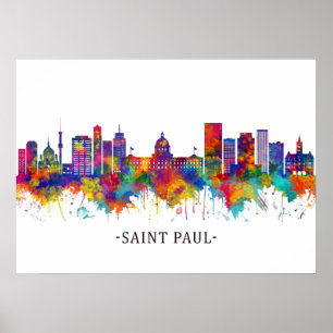 Póster Saint Paul Minnesota Skyline