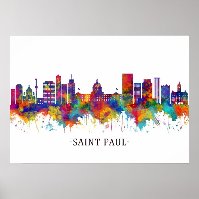 Póster Saint Paul Minnesota Skyline (Frente)