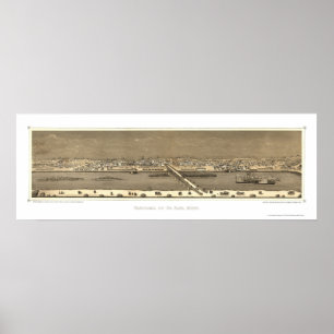 Póster Saint Paul, MN Panoramic Map - 1873