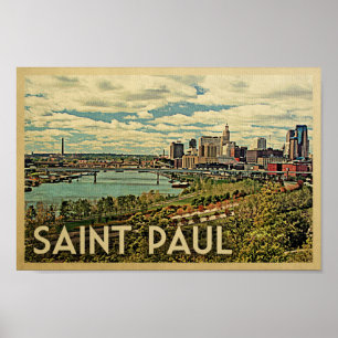 Póster Saint Paul Poster Minnesota Skyline Print