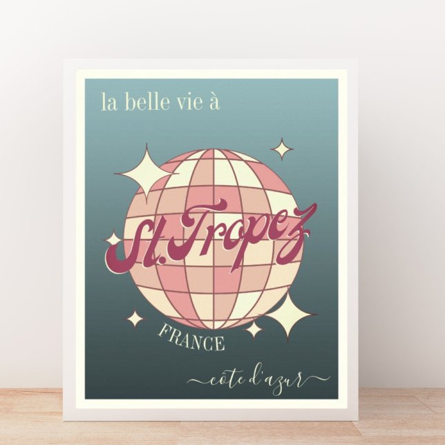 Póster Saint St Tropez France côte d'Azur azul rosa (Subido por el creador)