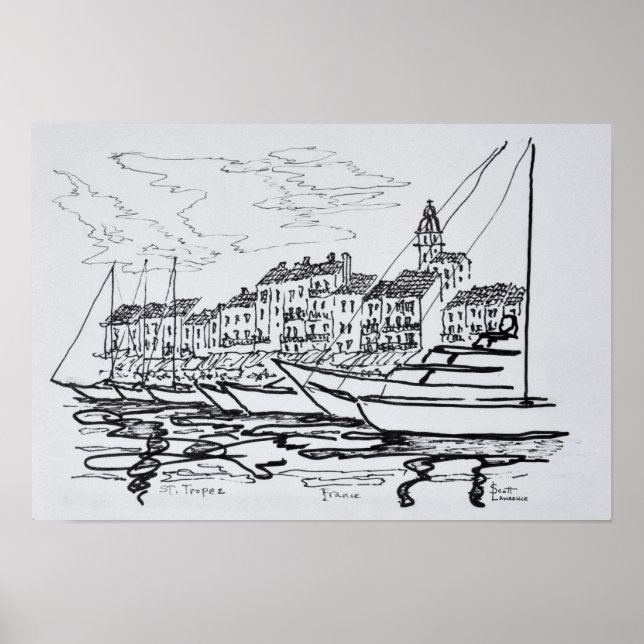 Póster Saint-Tropez Harbor | French Riviera, France (Frente)