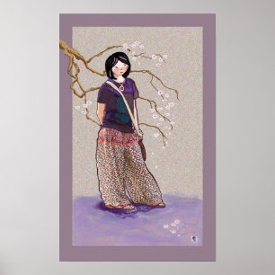 Póster Sakura chica versión 3