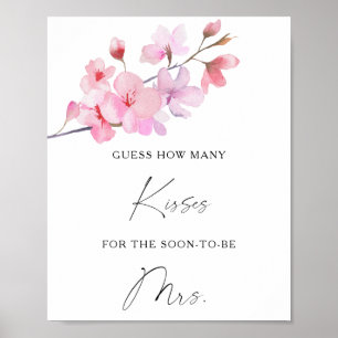 Póster Sakura - Cuántos besos juego de baby shower nupcia