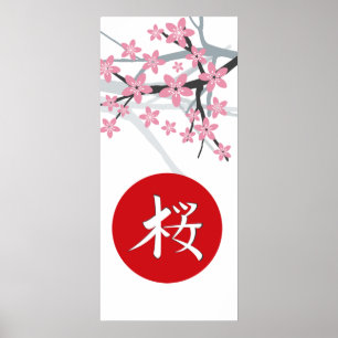 Póster Sakura Hieroglyph Print