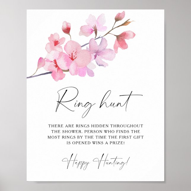 Póster Sakura - Juego de búsqueda de anillo para ducha de (Frente)