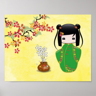 Póster Sakura Kokeshi Doll, Poster