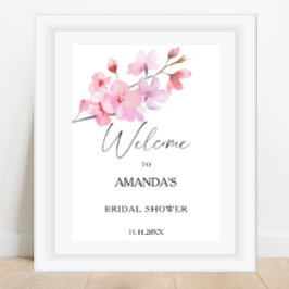 Póster Sakura - letrero de bienvenida para baby shower de