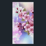 Póster Sakura rosa sobre fondo de pintura<br><div class="desc">Dibujado artísticamente,  rama de rosa,  flores de cerezo sobre fondo pintoresco,  texturizado,  pintado con pintura blanca,  rosa y azul. Pink Sakura</div>