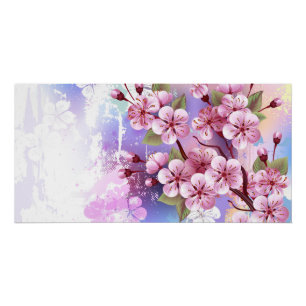 Póster Sakura rosa sobre fondo de pintura