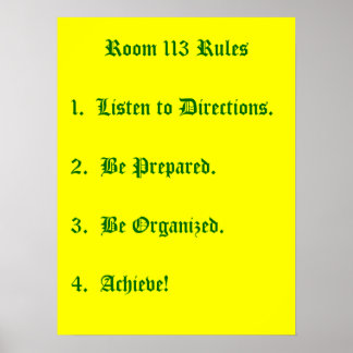 Póster Sala 113 Reglas
