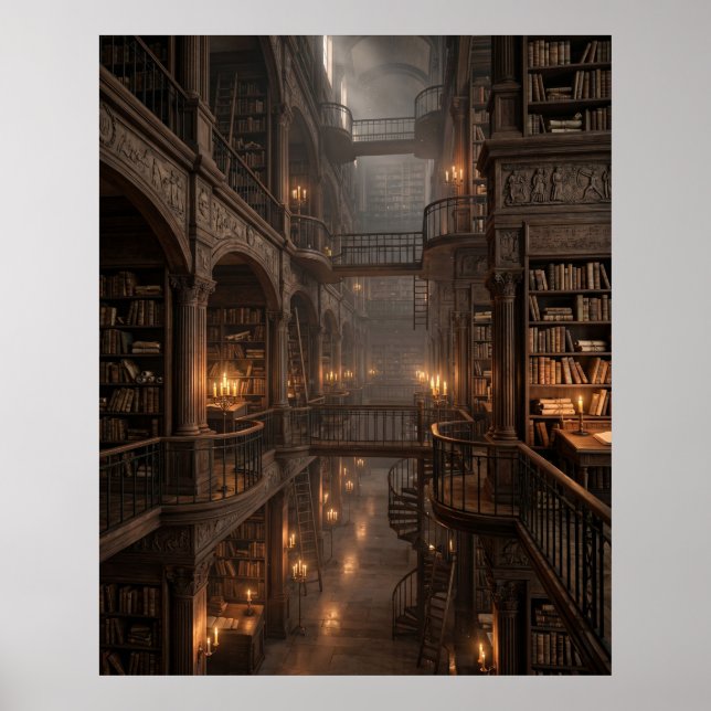 Póster Sala de Archivo Antiguo Infinito (Frente)