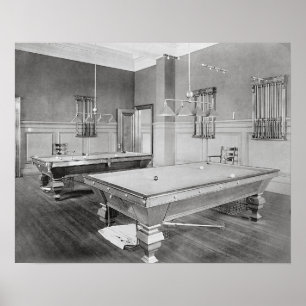 Póster Sala de billar, 1901. Foto antigua
