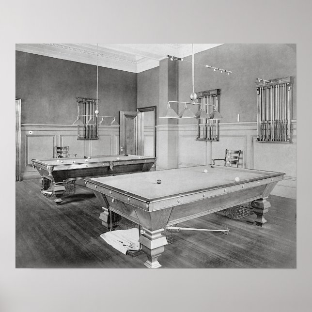 Póster Sala de billar, 1901. Foto antigua (Frente)