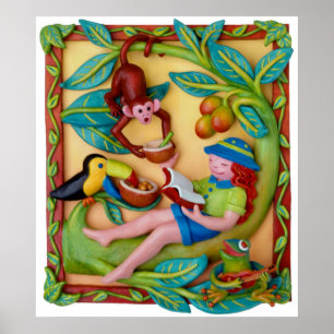 Póster Sala de Chicas Jungle Safari