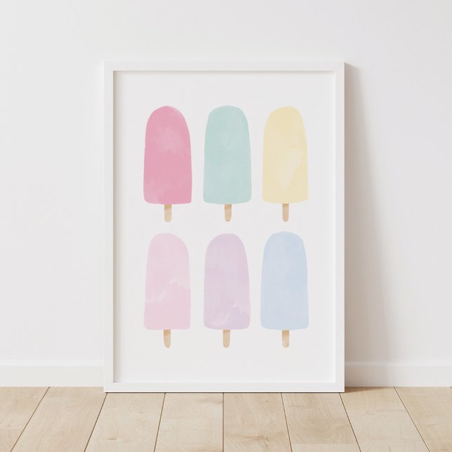 Póster Sala de Chicas Pastel Watercolor Popsicle (Subido por el creador)