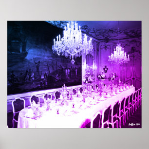 Póster Sala de comedor del palacio Hofburg de Viena, Aust