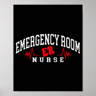 Póster Sala de emergencias divertida enfermera de urgenci