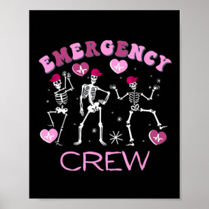 Póster Sala de Emergencias Retro de San Valentín Esquelet