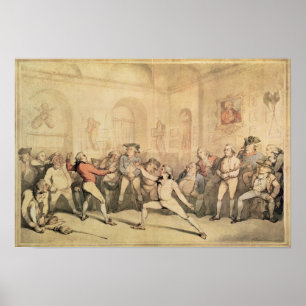Póster Sala de esgrima de Angelo, pub. 1787