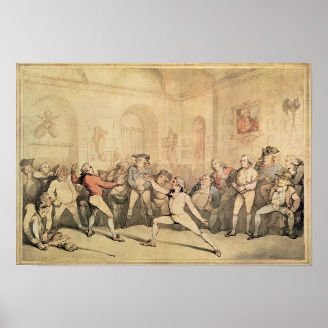 Póster Sala de esgrima de Angelo, pub. 1787 (Frente)