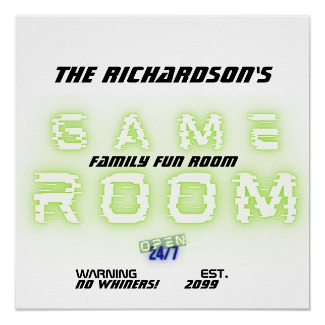 Póster Sala de juegos Lime Green Family, No Whiners, Abie (Anverso)