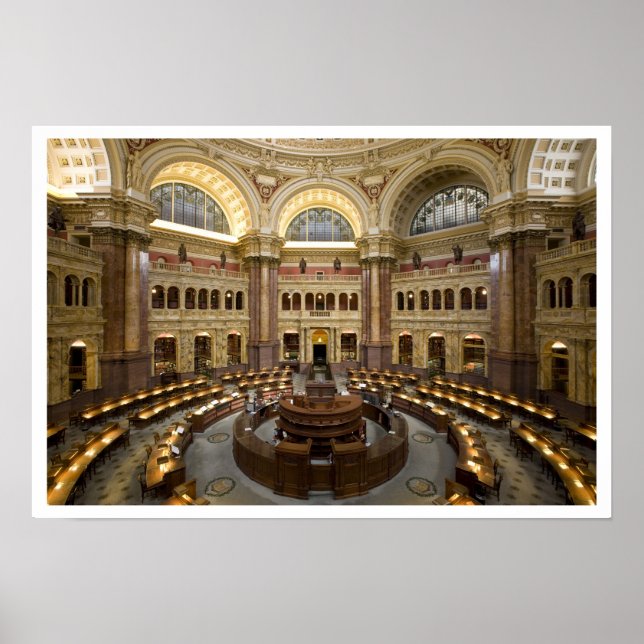 Póster Sala de lectura de la Biblioteca del Congreso, Was (Frente)