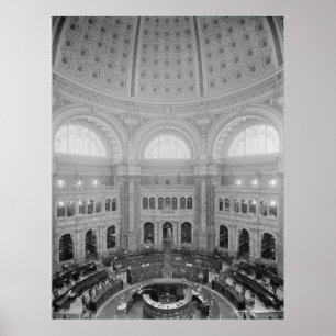 Póster Sala de lectura Rotunda (Biblioteca del Congreso)