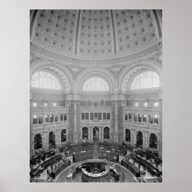 Póster Sala de lectura Rotunda (Biblioteca del Congreso) (Frente)