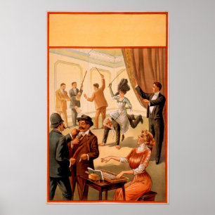 Póster Sala de mando del Hypnotist del teatro de la gente