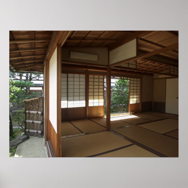 Póster Sala De Meditación Zen Abierta Al Jardín - Kioto J (Frente)