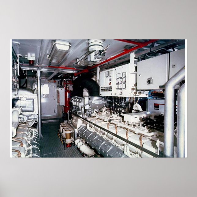 Póster Sala De Motor 3 Tamaño 22 Por 15 (Frente)