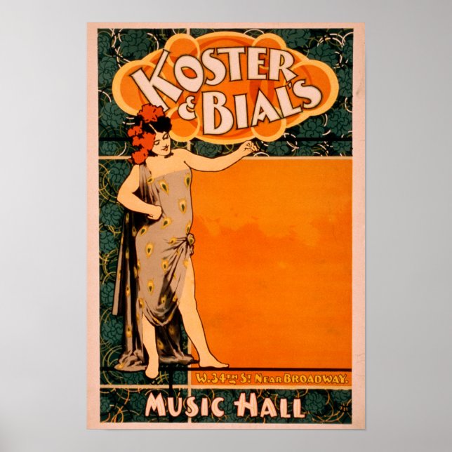 Póster Sala de música de Koster y Bial cerca de Broadway (Frente)