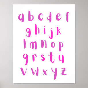 Póster Sala de niños con letras minúsculas en alfabeto ro