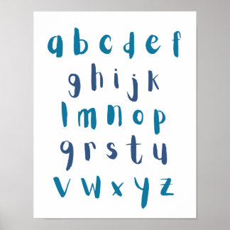 Póster Sala de niños con letras minúsculas y alfabetos az
