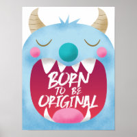 Sala de niños con monstruo azul