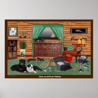 Póster Sala De Pesca 22,5 X 15