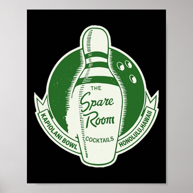 Póster Sala de repuesto Bowling Tail Lounge Honolulu (Frente)
